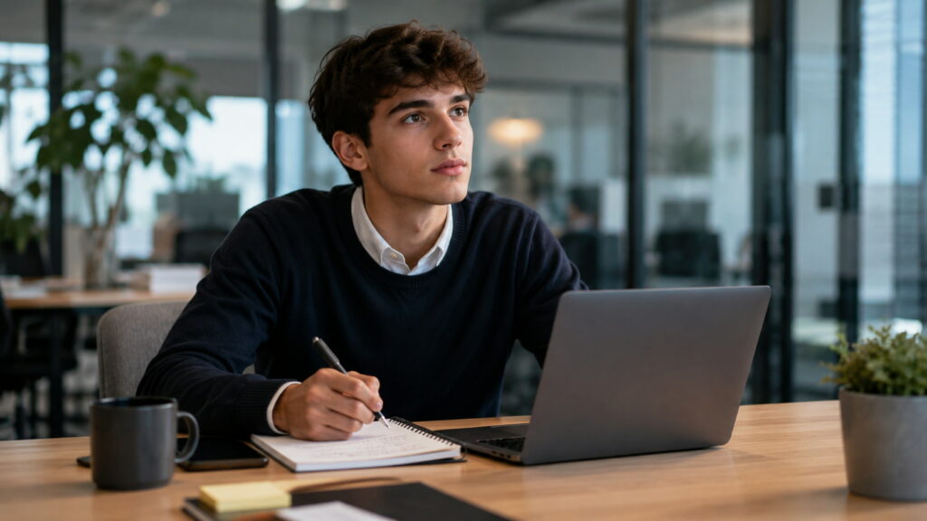Alternant Gen Z en entreprise découvrant les codes non-écrits professionnels