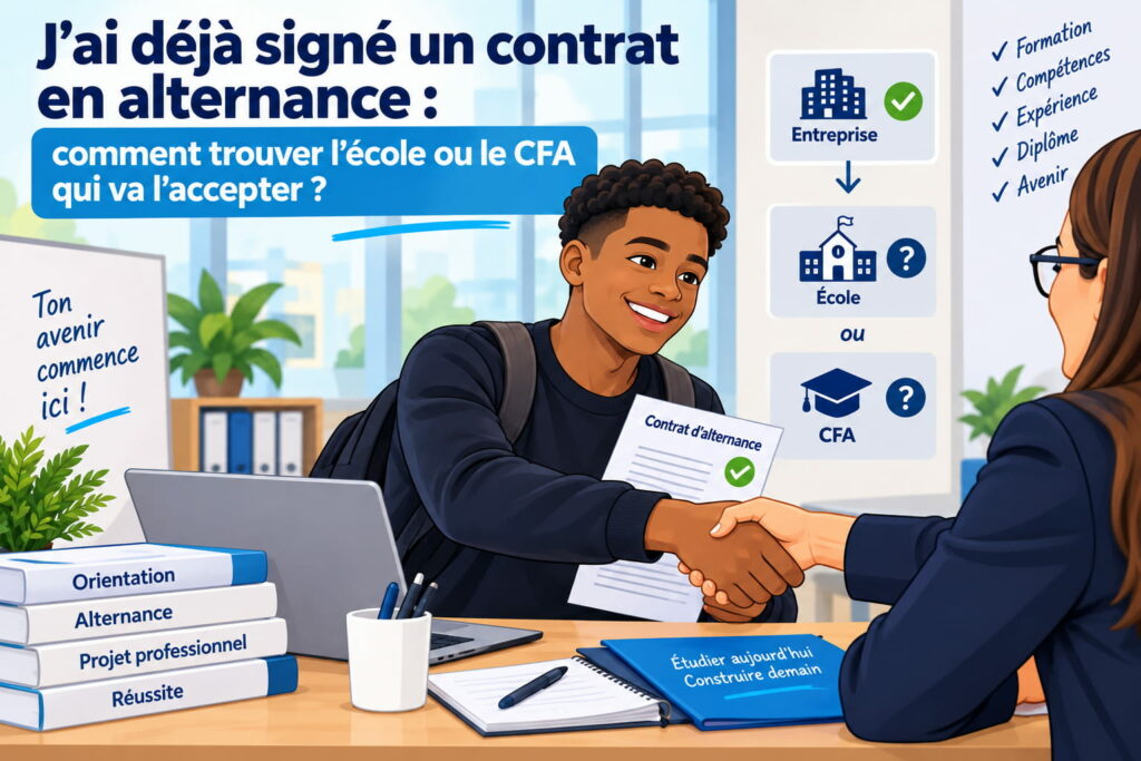 Étudiant avec un contrat en alternance sans école à la recherche d’un CFA